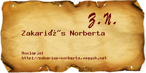 Zakariás Norberta névjegykártya